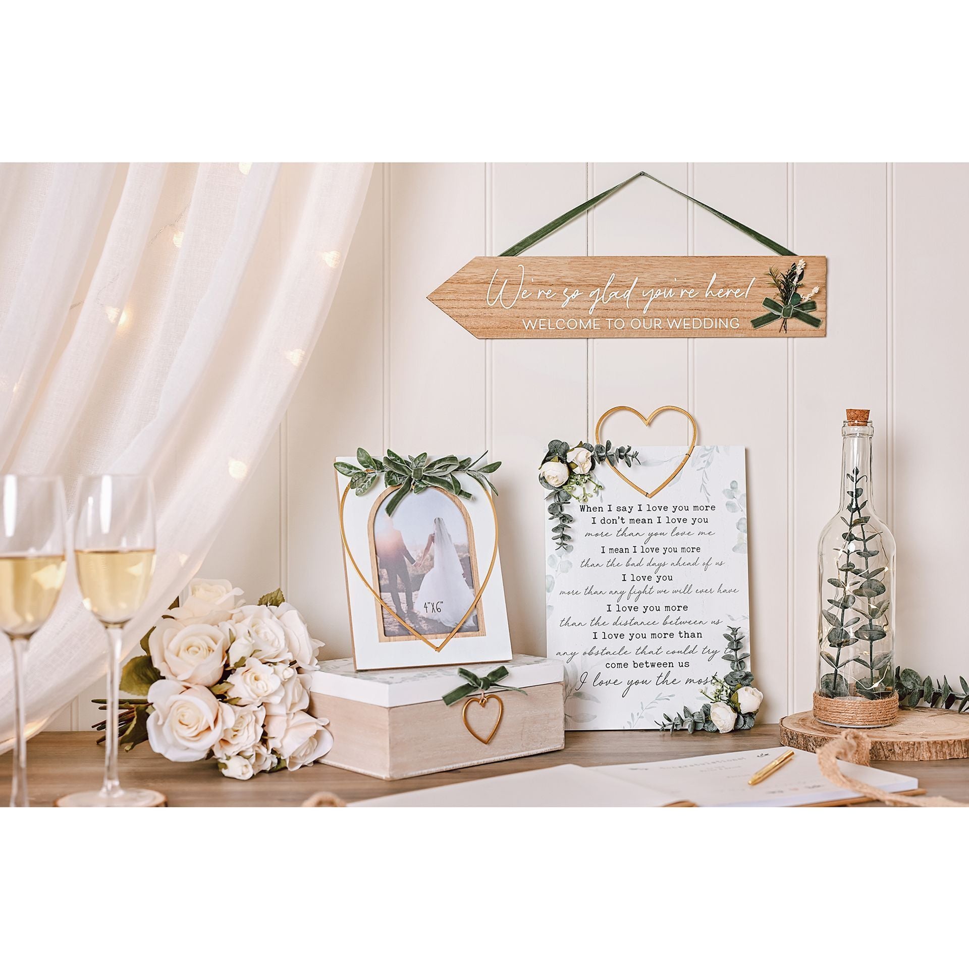 Love Story Hanging Arrow Plaque| Welcome To The Wedding
