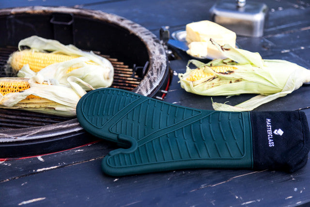 Silicone & Cotton Green Oven Glove