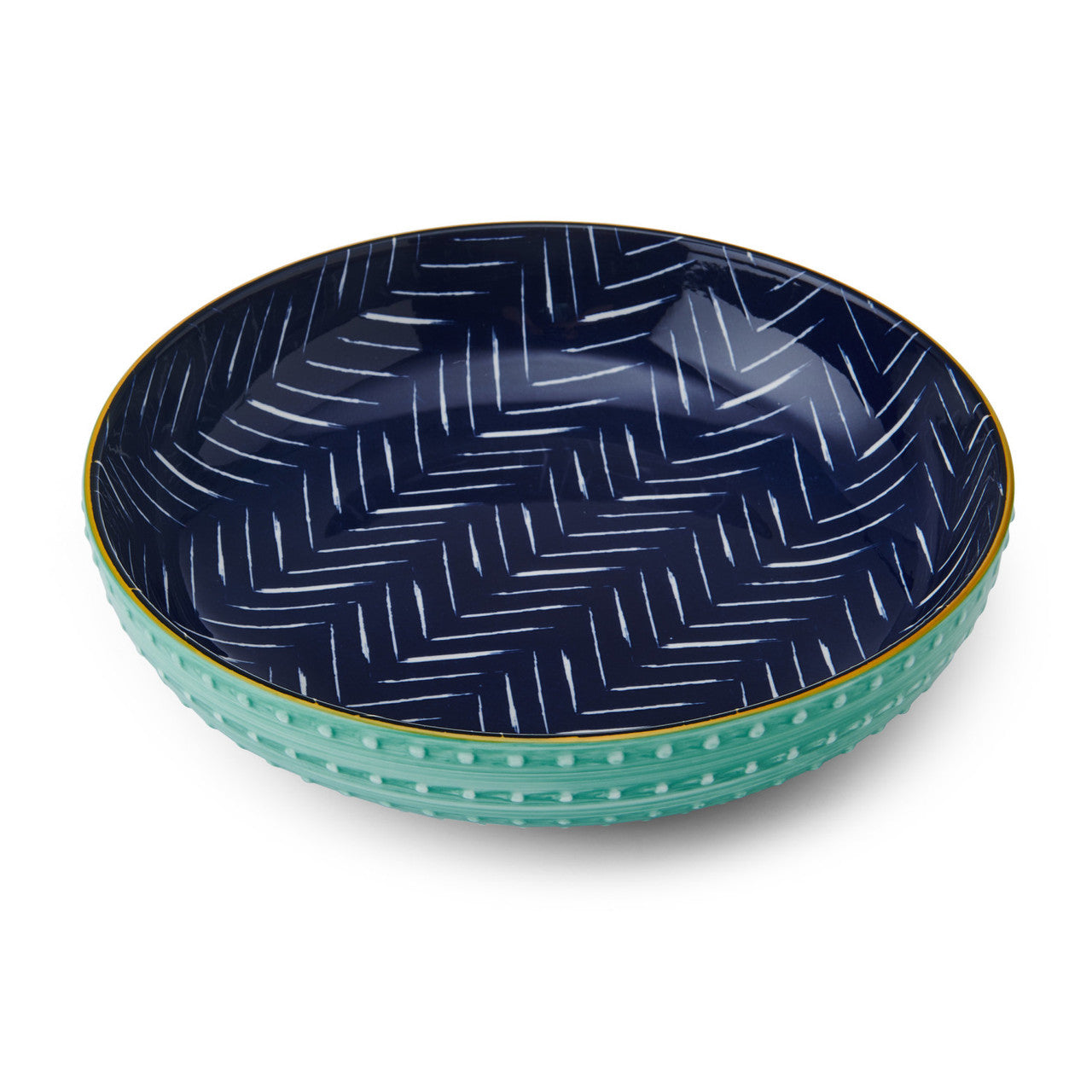 Indigo Chevron Pasta Bowl