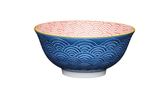 Blue Arched Pattern Ceramic Bowl