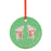 Pink & Green Ceramic Christmas Baubles