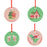 Pink & Green Ceramic Christmas Baubles