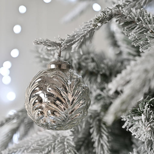 Heavy Glass Silver Bauble