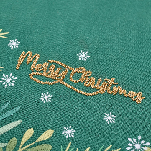 Embroidered 'Merry Christmas' Table Runner