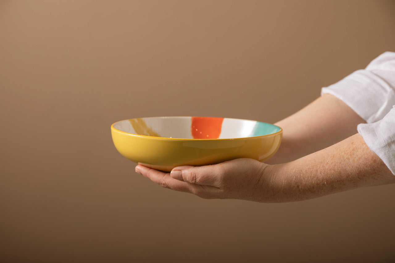 Yellow Abstract Pasta Bowl