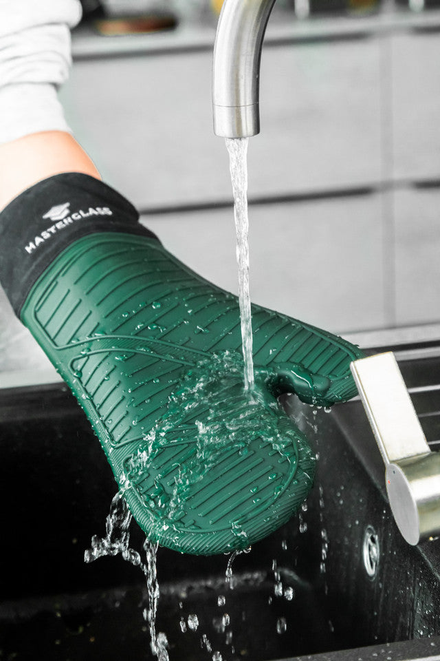Silicone & Cotton Green Oven Glove