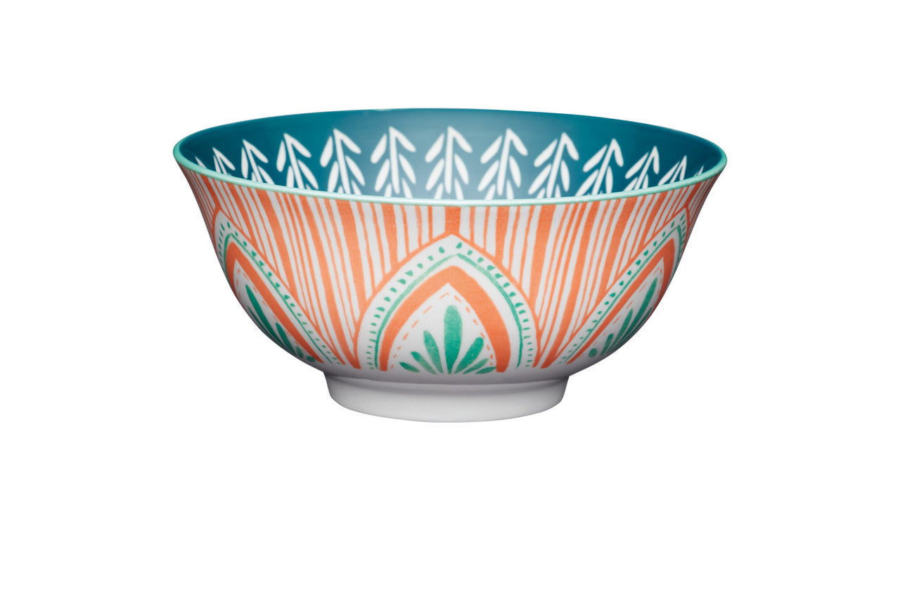 Colourful Folk Pattern Ceramic Bowl