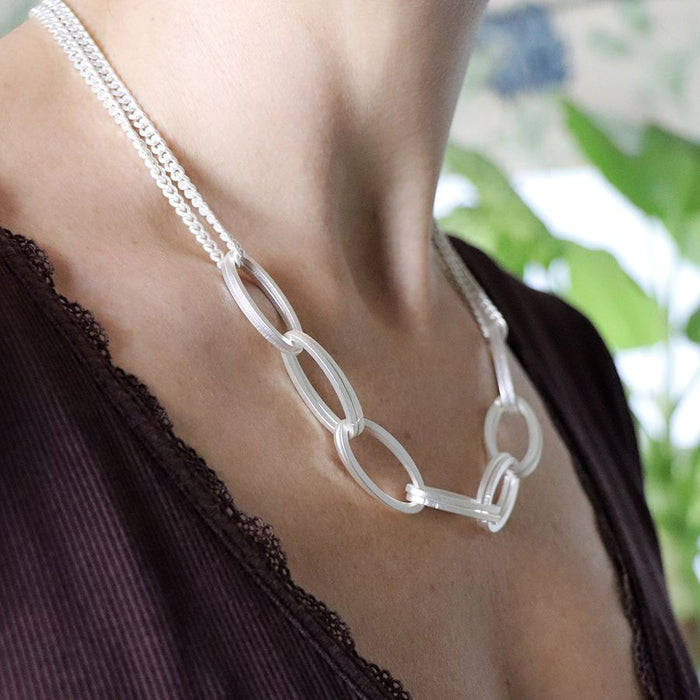 Silver Plated Chunky Links Necklace
