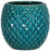 Round Teal Planter with Detail