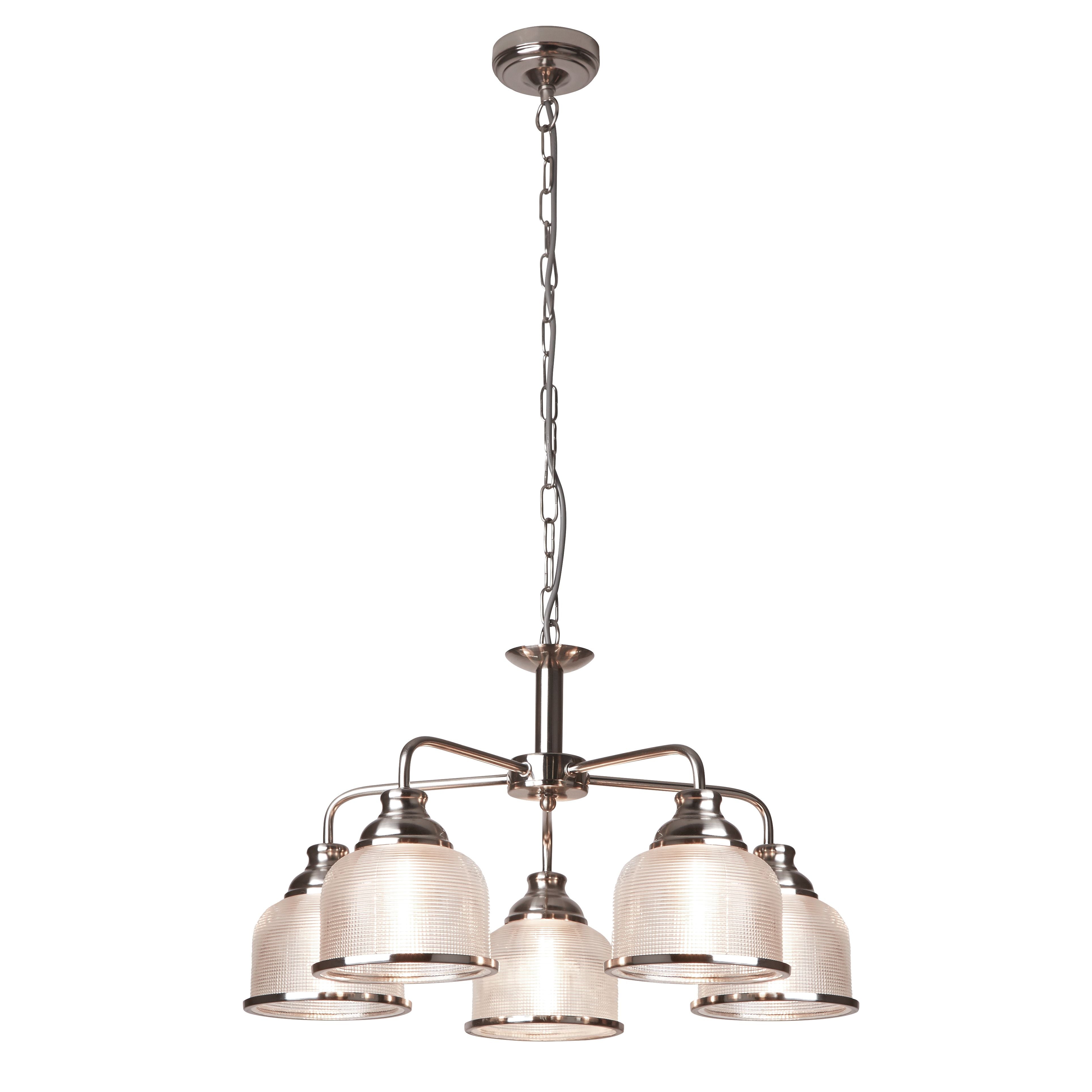Bistro II - 5 Light Ceiling Satin Silver