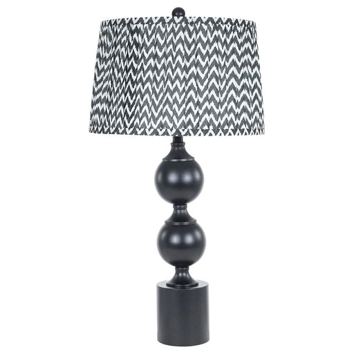 Black Table Lamp With Pleated Shade