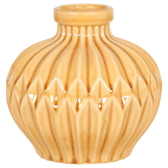 Wide Ochre Vase