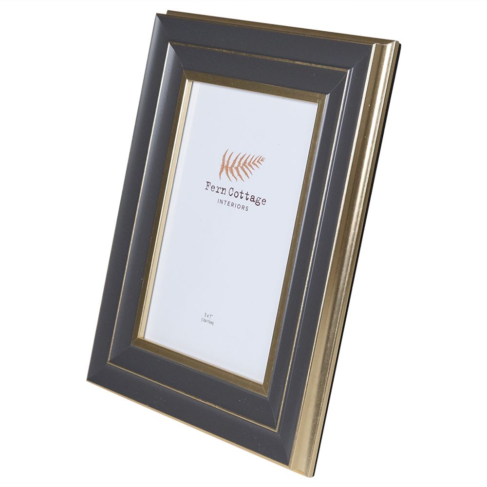 Grey & Gold Photo Frame 5x7