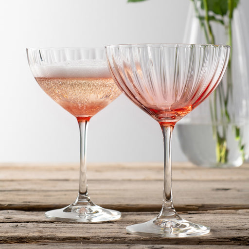 Erne Cocktail/Champagne Saucer Set of 2 in Blush
