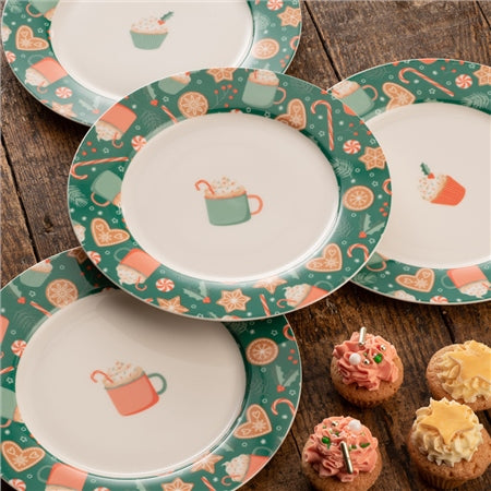 Christmas Cupcake | Set of 4 Tea Plates