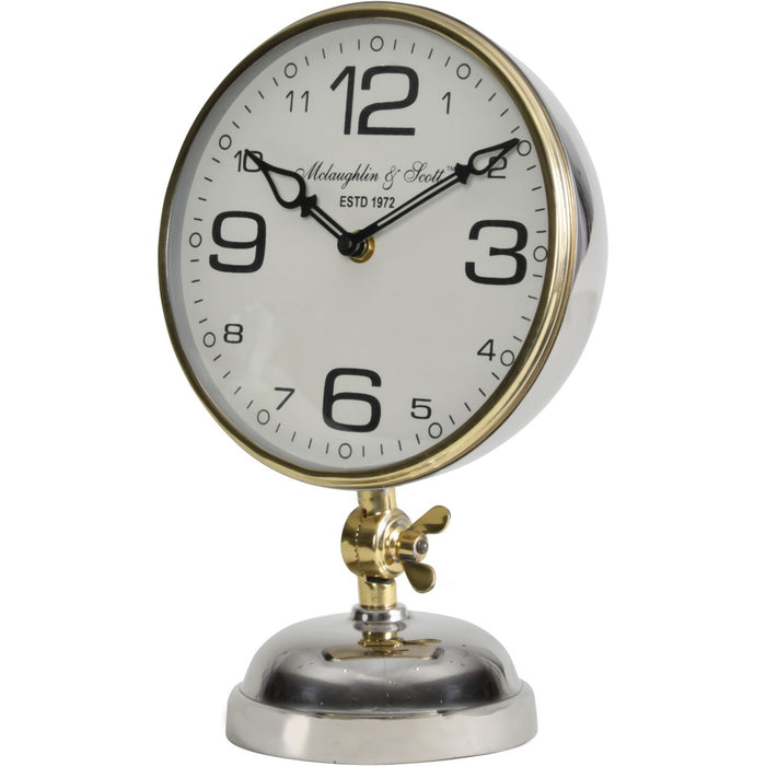 Stollard Silver Nickel Mantle Clock