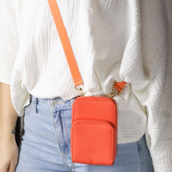 Recycled Nylon Vibrant Orange Phone Bag