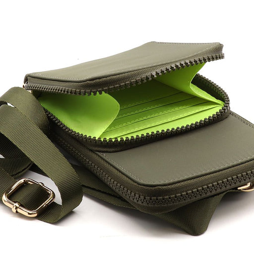 Recycled Nylon Khaki Green Phone Bag
