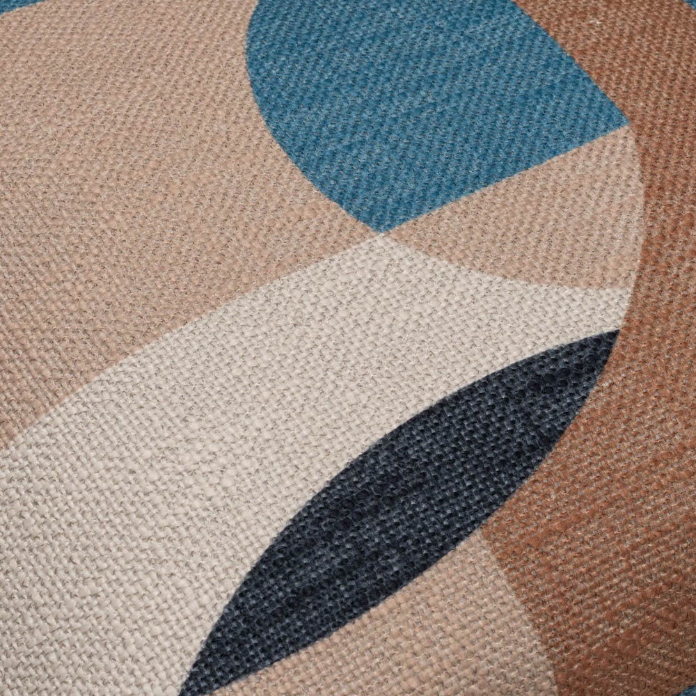 Mid Century Geo Blue Cushion