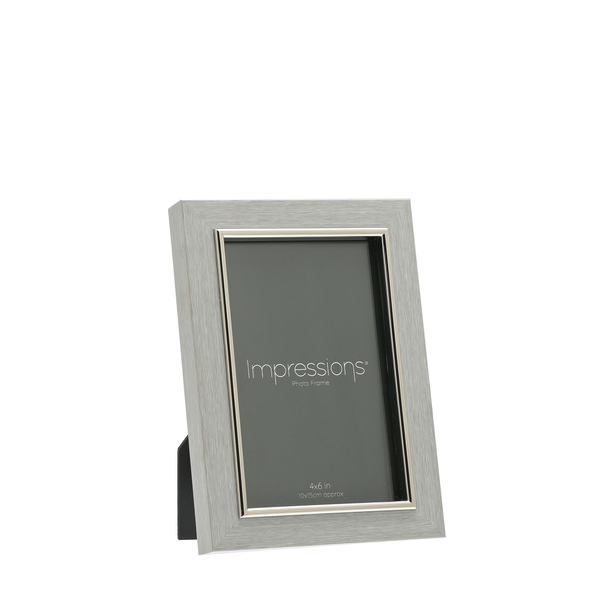 Grey Faux Wood & Silver Frame