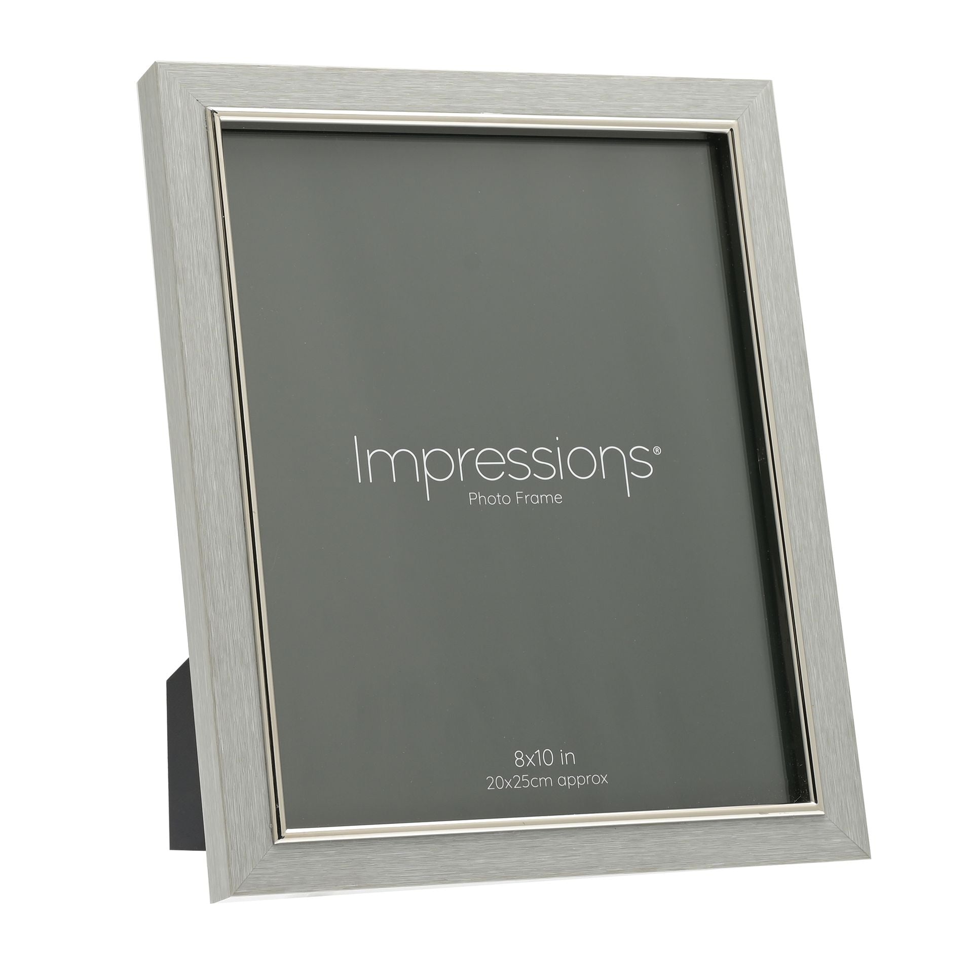 Grey Faux Wood & Silver Frame