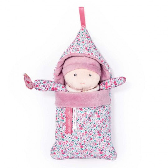 Baby baby with purple cozy