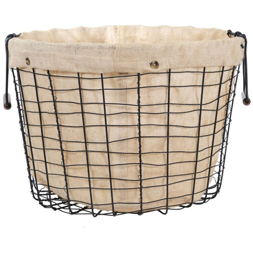 Lined Metal Log Basket