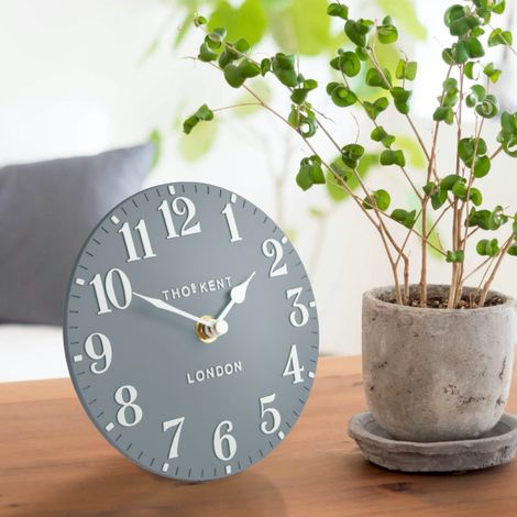 6" Arabic Mantle Clock | Flax Blue