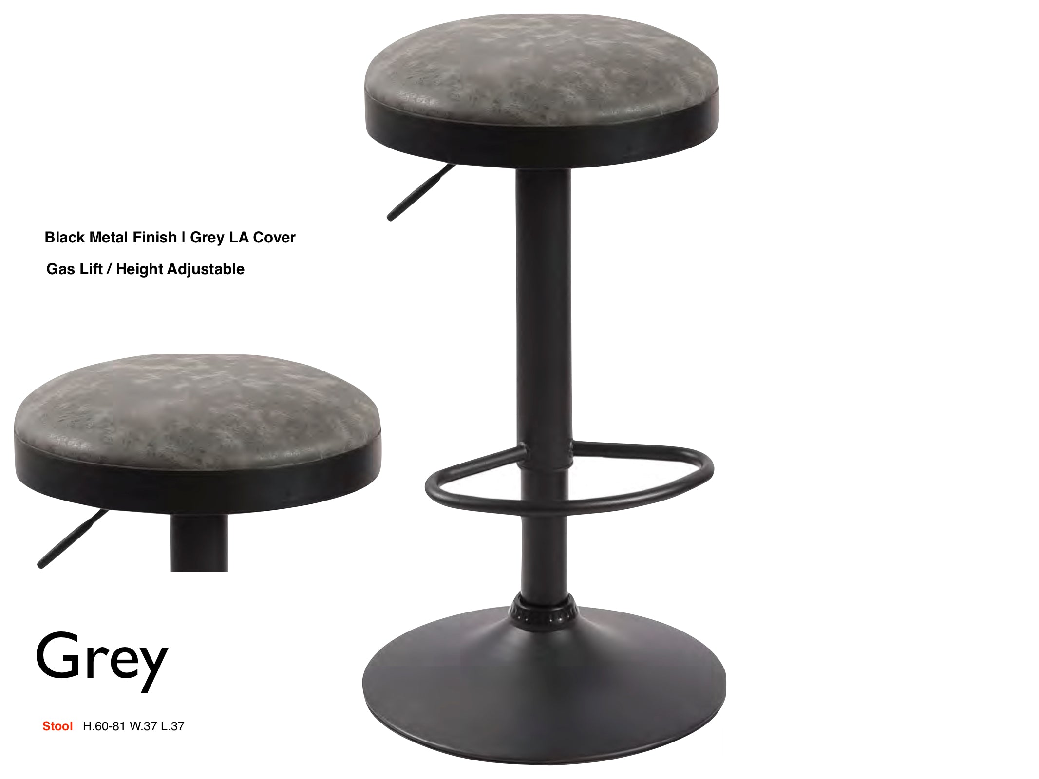 Remi Barstool - Grey