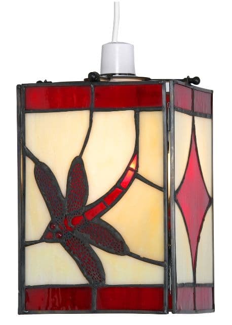 Red Dragonfly Tiffany Pendant