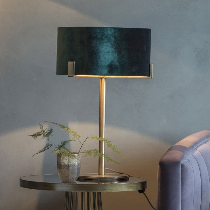 Green Velvet Hayfield Table Lamp