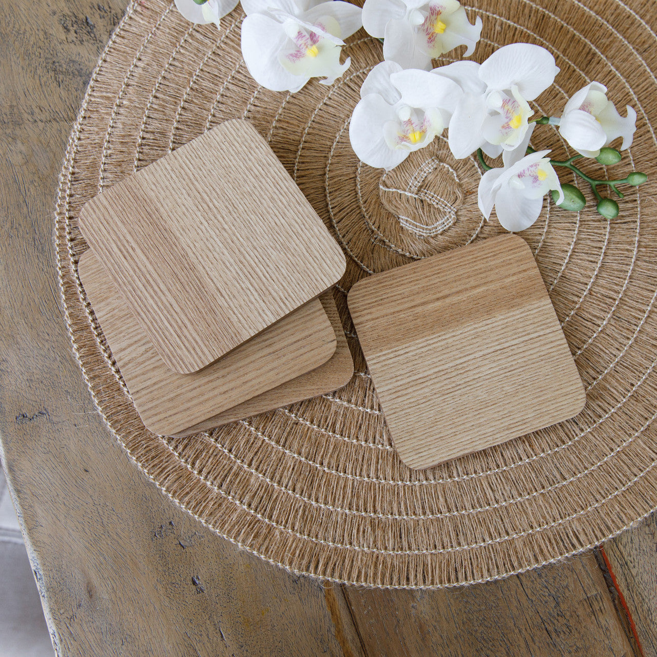 Oak Veneer Coasters