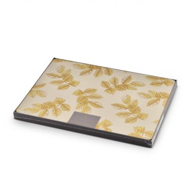 Grey Etched Leaves Placemats