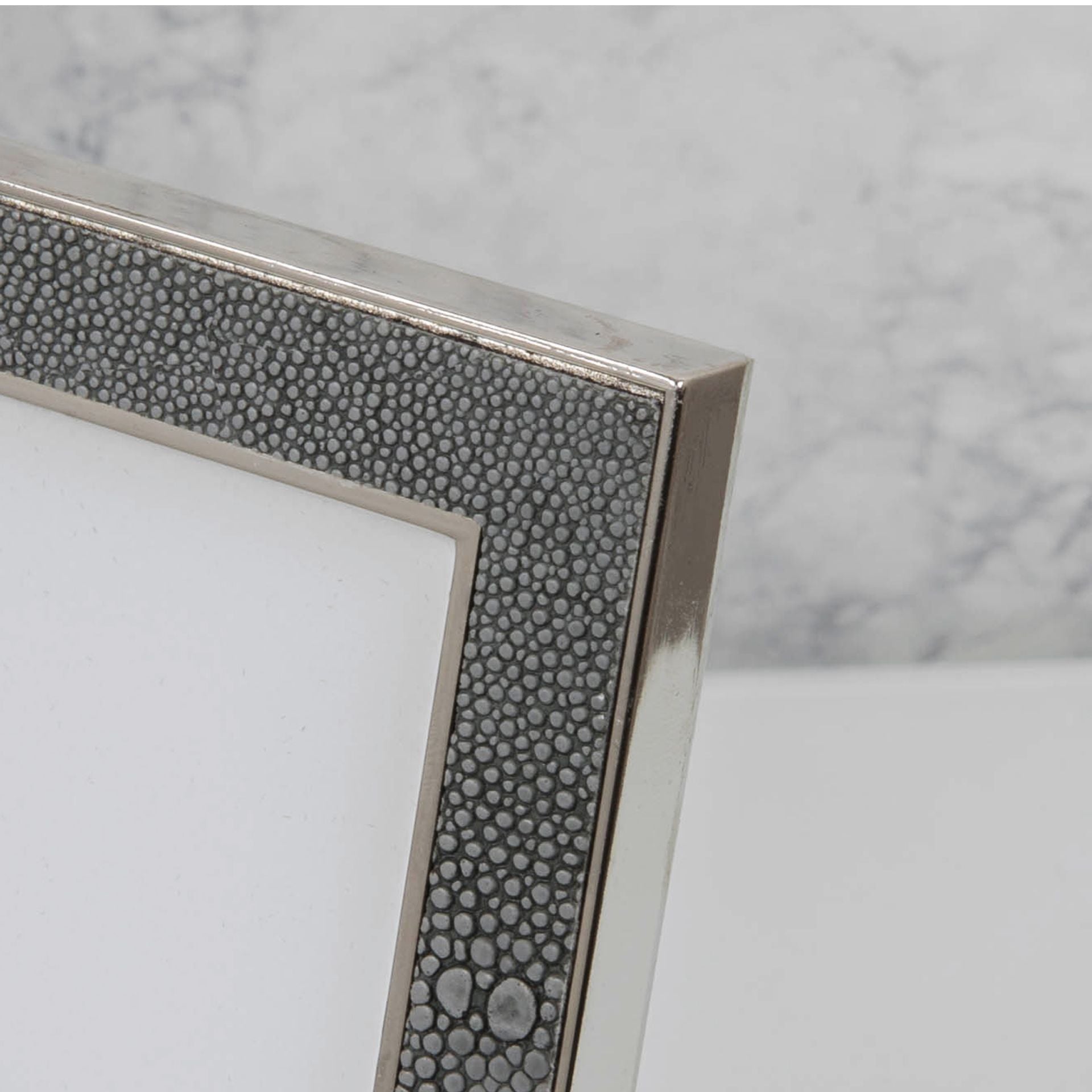 Elegance Metal Grey Faux Shagreen Frame