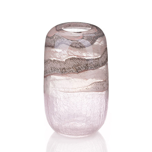 Objects d'Art Pink & Grey Glass Vase