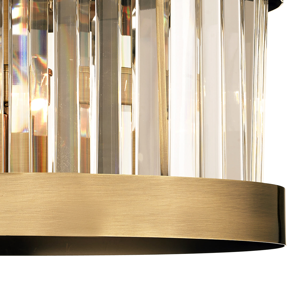 Pandora 3 Light Crystal Pendant Antique Brass