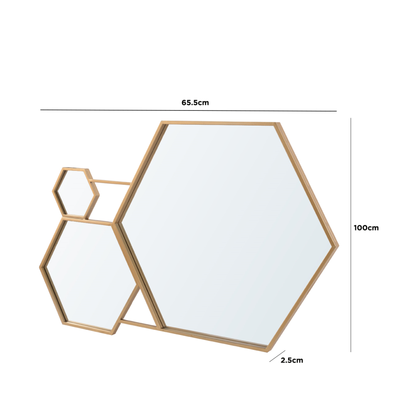 Gold Hexagon Mirror