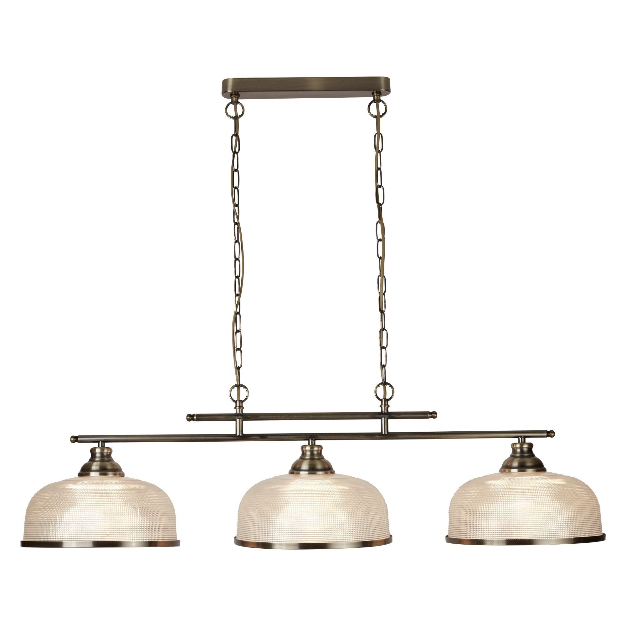 Bistro II - 3 Lights Ceiling Bar Antique Brass