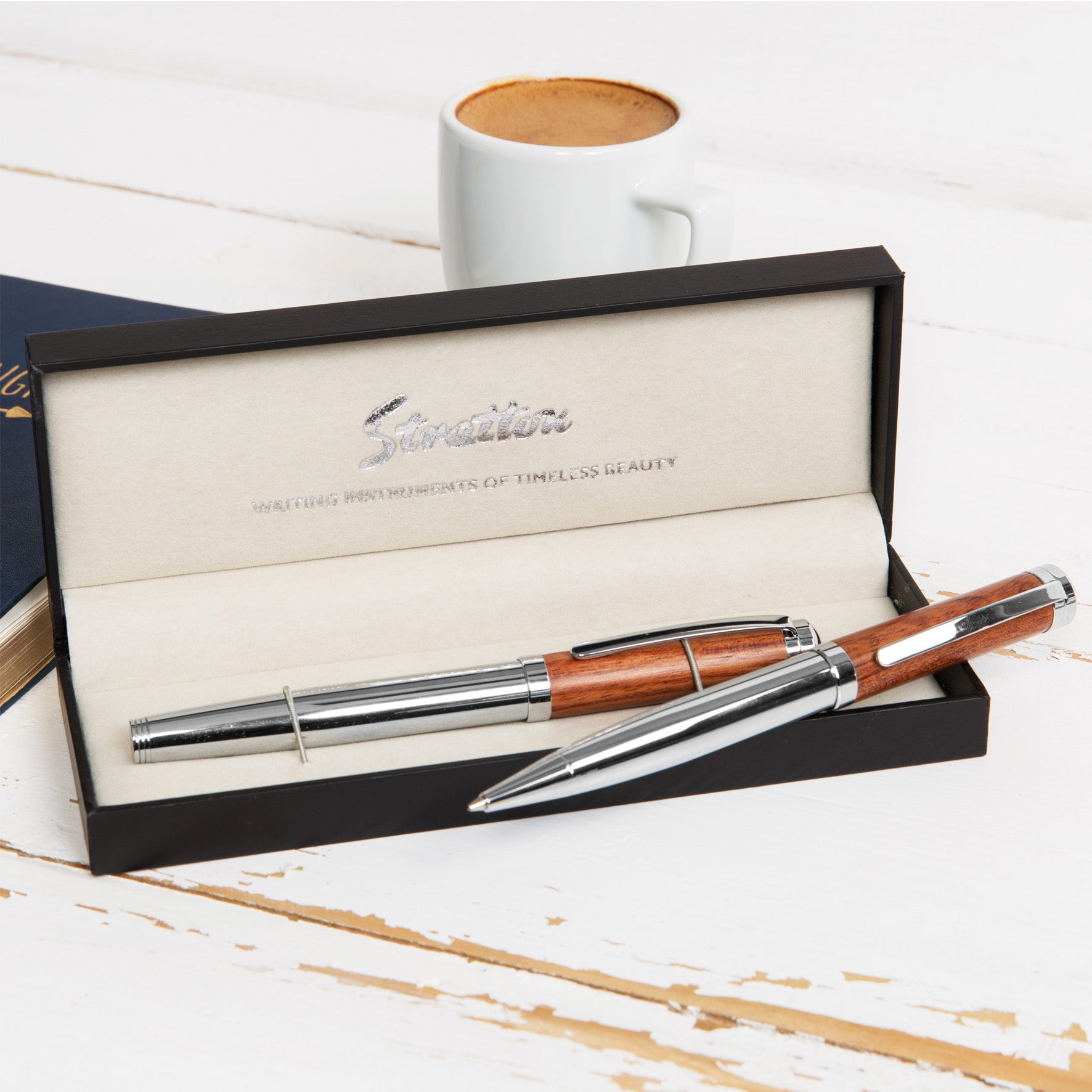 Wood & Chrome Pen Set